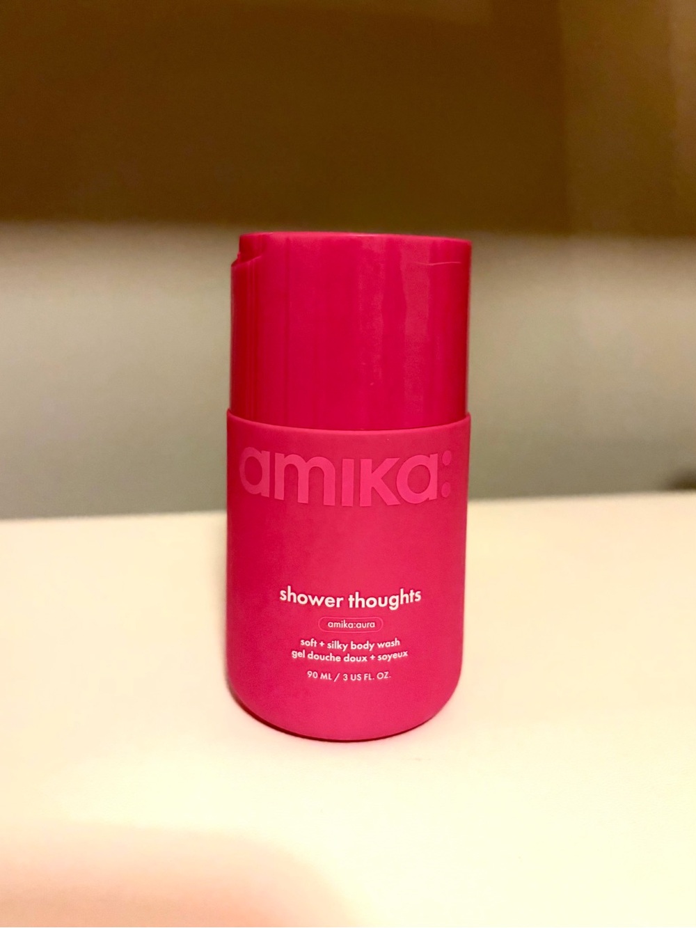 amika Shower Thoughts Body Wash — Bright Pink Bottle 3oz